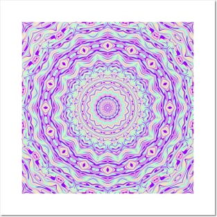 Groovy Trippy Hippie Mandala Posters and Art